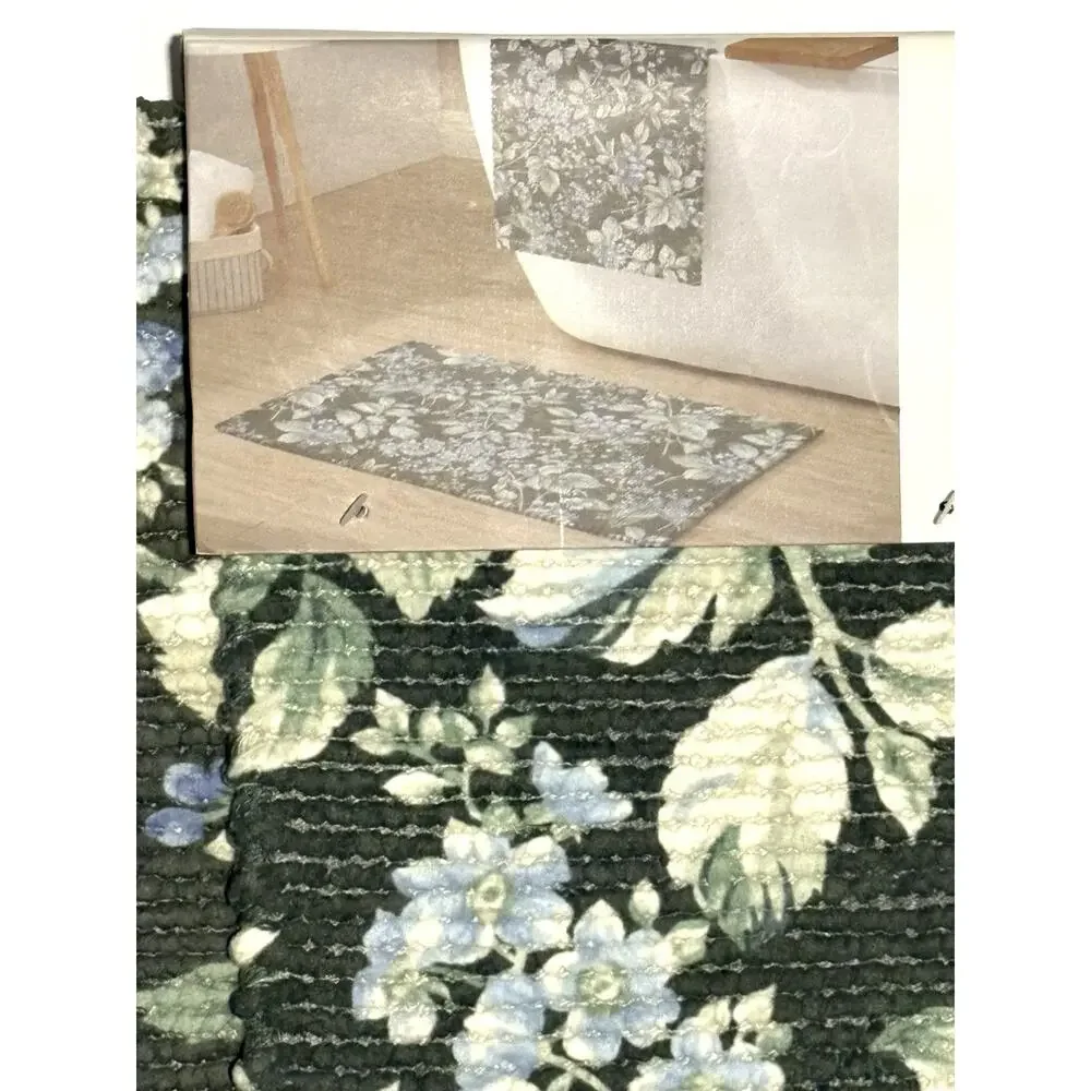 Laura Ashley Bramble Berry Bath Mat Rugs Set Green 2 Pcs 20
